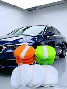 Bộ 1/3/9 miếng mút đánh bóng xe hơi 4 inch, hình tròn có chun, dùng để làm sạch xe, mút đánh bóng sợi siêu mịn. - A - Xem 8