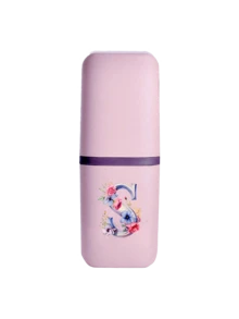 Floral Letter A-Z Portable Toothbrush Holder - Fashionable Travel Toothbrush Holder & Cup Sleeve, Durable Multi-Function Rinse Cup, Hygienic Protection, Suitable For Travel, Camping, Business Trip And School | Includes Toothbrush And Toiletry Storage Set, Minimalist Travel Wash Cup Set | Perfect Holiday Gift For Travelers, Students And Hygiene-Conscious Individuals - Multicolor - View 19