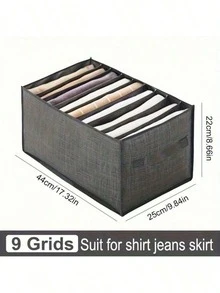 牛仔布隔层收纳盒，多功能衣物、裤子、内衣收纳盒 - 1件 - 查看 2