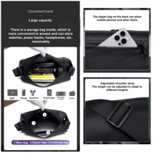 Men's Minimalist Horizontal Crossbody | Sleek Daily Commute Bag - Multicolor - View 11