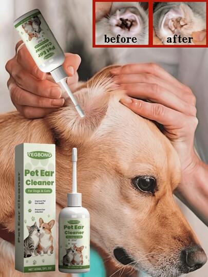 Pet Ear Care Liquid, Gentle Cleaning For Pet Ear Odor, Suitable For Cats And Dogs, Daily Pet Ear Care/Pet Ear Cleaning Liquid, Suitable For Cats And Dogs, Cleans Ear Canal And Earwax, Pet Ear Drops/Gentle Formula Cleans Ear Canal, Maintains Ear Freshness, Daily Care Product Removes Dirt/Pet Ear Drops Can Relieve Discomfort In Dogs And Cats, Clean Earwax And Eliminate Odor