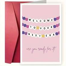 1Pc Pink Taylor Cartoon Graduation Card With Colorful Text - Perfect Birthday Gift For Friends And Family, Unique Small Business Thank You Note, Creative Graduation Keepsake - View 7