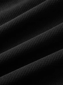 Unisex Casual Sports Jogger Shorts, Double Layer Anti-Exposure Design, Built-In Small Pockets, Drawstring Waist, Knit Fabric - Black - View 4