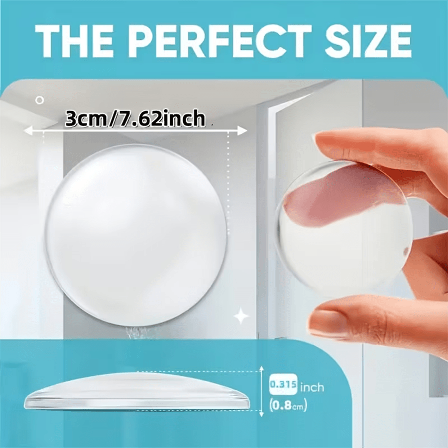 4pcs Transparent Self-Adhesive Shock Absorbing Door Stopper | Noise Reduction Design, Suitable For Home & Office, Easy Installation, Reusable Plastic Material