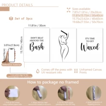 3件套“直言不讳”蜡墙饰，人体蜡帆布画，名言，海报，绘画，美容师装饰画，无框墙饰，适用于家居装饰，房间装饰，卧室装饰，客厅装饰，浴室装饰，墙面装饰，可选带框墙饰。 - A - 查看 20