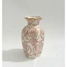 1pc Red And White Porcelain Vases, Retro Home Decoration Vases, Adding French Country Elegance To The Home, Gifts, Home Decoration Ornaments, Flower Arrangement Art - Đỏ và Trắng - Xem 8