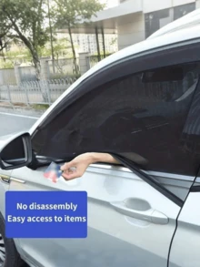 2/4pcs Car Seat Back Anti-Mosquito Sunshade Mesh Curtain, Black Mesh Side Window Sunshade, Does Not Block Vision, Breathable Without Affecting Window Rolling - A - View 8