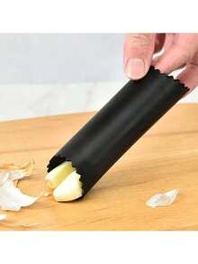 1个硅胶蒜瓣剥皮器，耐用便捷，厨房工具，手动蒜瓣剥皮器，适合厨房使用 - 黑色 - 查看 11