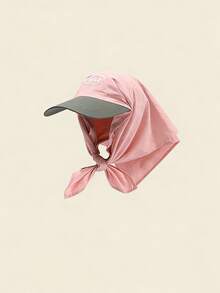 1pc Women's Outdoor Summer UV Protection Embroidered Letter Sun Hat Headscarf,Beach,Vacation - Style 1 - View 10