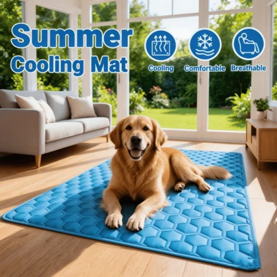 2026 Upgraded Large Pet Cooling Mat, Suitable For Dogs And Cats, Washable And Breathable Dog/Cat Bed Mat, Summer Chiffon Mattress, Reusable Small Dog Sleeping Pad, Indoor/Outdoor Car Seat Cushion, Dog Supplies And Accessories