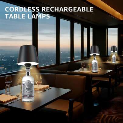 Đèn trang trí âm tường hiện đại, sáng tạo, thích hợp cho miệng chai, sạc USB, điều chỉnh độ sáng 3 màu, ánh sáng dịu nhẹ không gây chói mắt, thích hợp cho phòng ăn/phòng ngủ/phòng khách/tiệc tùng/cắm trại ngoài trời