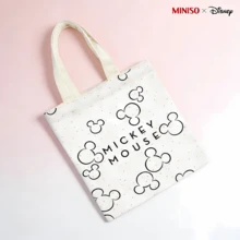 MINISO X Disney Mickey Mouse Icon Print Canvas Tote Bag - Reusable Shopping Bag For Daily Use - 1 cái - Xem 3