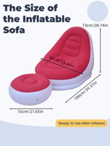 New Inflatable Plush Sofa For Lazy People Foldable Foot Sofa Bed Outdoor Convenient Lying Chair With Feet Bench Hot, Camping Equipment - Multicolor - View 10