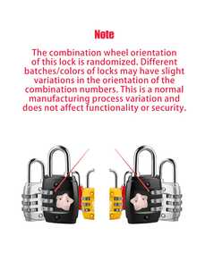 可爱星形装饰三位密码锁 - 金属安全旅行锁，健身房储物柜密码锁，行李/背包拉链防盗密码锁，坚固金属结构，易于设置，多种颜色可选，适用于行李箱、背包和储物柜 - 彩色 - 查看 11