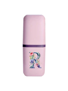 Floral Letter A-Z Portable Toothbrush Holder - Fashionable Travel Toothbrush Holder & Cup Sleeve, Durable Multi-Function Rinse Cup, Hygienic Protection, Suitable For Travel, Camping, Business Trip And School | Includes Toothbrush And Toiletry Storage Set, Minimalist Travel Wash Cup Set | Perfect Holiday Gift For Travelers, Students And Hygiene-Conscious Individuals - Multicolor - View 13