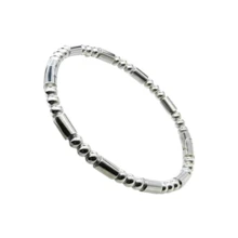 女士不锈钢手镯，双色金银简约弹力手镯，防褪色防水可叠戴日常佩戴派对饰品礼品1件装18K镀金不锈钢手镯 - 1 - 查看 11