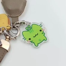 1/2个 2D 可爱绿色外星猫钥匙扣，带触角和X标记 - 双面亚克力吊坠，适用于背包、手提包、车钥匙和日常使用；情侣、聚会和节日的理想礼物；汽车配件和包袋的个性化装饰 - 彩色 - 查看 9