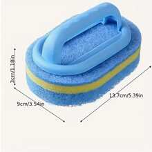 Bộ 1 cọ rửa bằng mút xốp mới năm 2026 có tay cầm, màu xanh dương + đỏ, dày dặn, thích hợp để vệ sinh nhà bếp, phòng tắm, gạch men, nồi chảo và bồn rửa. - A - Xem 3