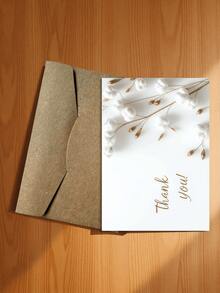 1pc Refreshing "Thank You!" Greeting Card/Natural Cotton Healing Gratitude Card, Suitable For Thanking Friends, Family, Holidays And Various Occasions, Practical And Decorative. (Includes 1 Card/1 Envelope, 4.3" X 6.3") - Style a - View 13