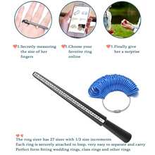 KLONKEE 2pcs Ring Sizer Tool, Multi-Color Options, US-HK 4-In-1 Alloy/Plastic Measuring Rod + Plastic Ring Gauge With Axis And Ring Size Scale, Suitable For Jewelry Measurement - Multicolor - View 5