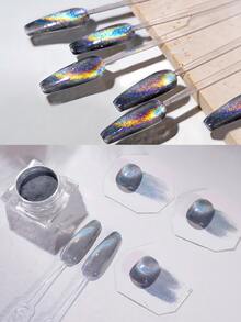 0.5g/0.0176oz 9D Laser Cat Eye Nail Powder, Cat Eye Nail Powder, Rainbow Magnetic Powder, Super Bright & Strong Magnetic, Suitable For Fashionable Manicure Design, Home DIY Nail Decoration, Ideal Gift For Women On Holidays/Christmas - 彩色 - 查看 10
