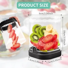 1PC Manual Vegetable Slicer Cup Chopper - A Vegetable Slicer With Rectangular Blades And A Container, Portable Design, Easy To Clean Blades, Very Suitable For Strawberries, Bananas, Cucumbers, Onions, Mushrooms, Etc. It Can Be Used For Preparing, Slicing, Shredding, And Chopping Vegetables, Vegetable Shredders - Multicolor - View 3