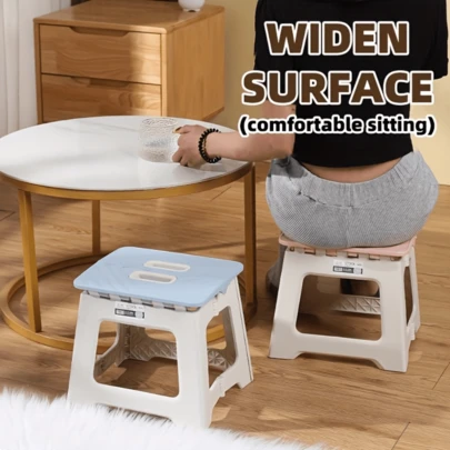 重型可折叠塑料凳 - 适用于户外露营、野餐和旅行 - 高承重、轻便、可折叠