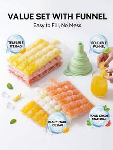 31/61/121个一次性冰袋，自封冷冻袋，DIY托盘袋 - 彩色 - 查看 1