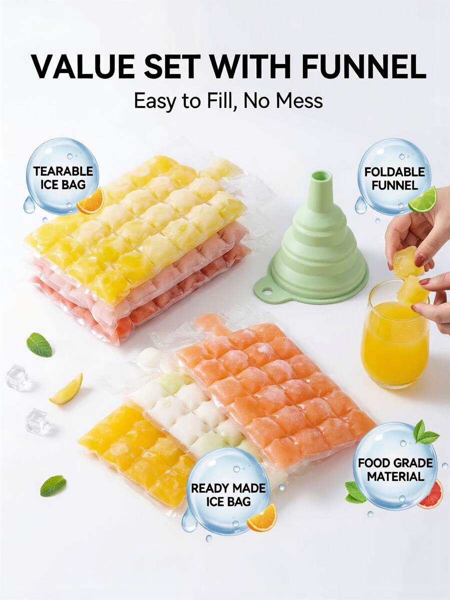 31/61/121个一次性冰袋，自封冷冻袋，DIY托盘袋 - 彩色 - 查看 1