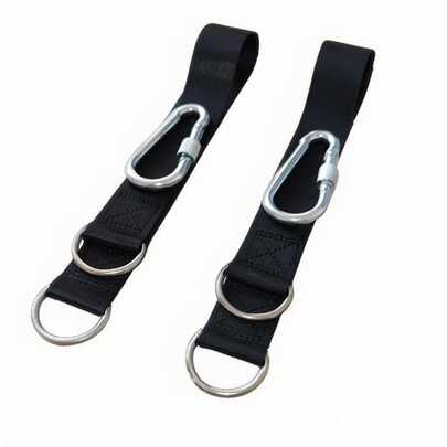 2条重型树秋千吊带，带钢制登山扣 - 承重2000磅，安装简便，锁扣更安全，附赠收纳袋，适合成人派对游戏，可用于万圣节/圣诞节/感恩节等场合。