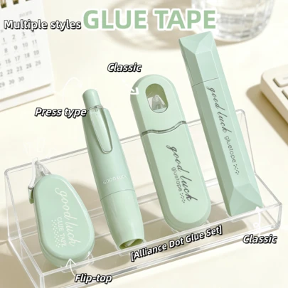 4 Unique Styles Of Double-Sided Tape With Roller Double-Sided Adhesive, Seamless And Durable, Can Be Firmly Attached, Suitable For Handmade Projects, Sticker DIY, Scrapbooks, School And Office Supplies, Gift Packaging