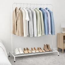 Arara de Roupas Cabideiro Com Sapateiro Expositor Grande Fácil Moderno Sem Sapateira Em Aço Klicmix - Branco - Visão 3