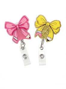 1 chiếc kẹp thẻ đeo hình nơ bút chì màu vàng lấp lánh dành cho mùa tựu trường, chất liệu acrylic, có kẹp, thích hợp làm quà tặng cho giáo viên, học sinh, quà tặng ngày Nhà giáo. - Nơ bút chì nhiều ngăn - Xem 12