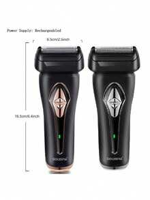 1pc USB Rechargeable Electric Shaver, Men's Dual Mesh Shaver, Floating Shaving Head, Sideburns Trimmer - Multicolor - View 5