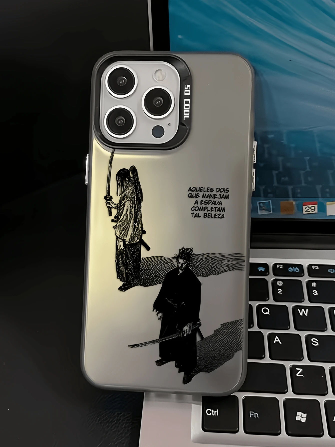1pc Black Anime Samurai Silhouette Minimalist Personalized TPU Shockproof Full Coverage Phone Case, Compatible With Apple 17, 16, 15, 14, 13, 12, 11 Pro Max, Air, And Series - Multicolor - View 1