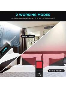 1pc Professional Hidden Camera Detector, Portable Privacy Protection Device, Anti-Eavesdropping GPS Tracking Scanner, With 6-Level Sensitivity Adjustment, 4 Scanning Modes (AIS/AV/Photo/Peephole), 72-Hour Battery Life, Rechargeable Via USB-C, Suitable For Hotel And Vacation Rental Room Safety. High Sensitivity Detector, Stylish Black Design. - Black - View 6