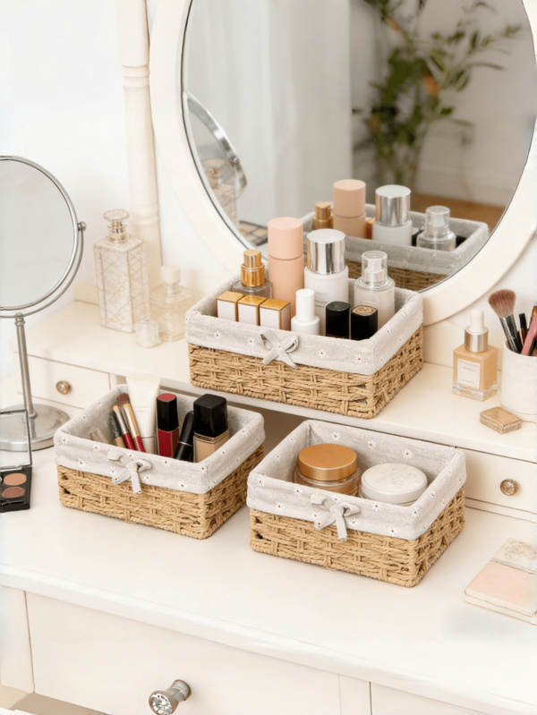 3 st/1 st vävd förvaringskorg, lämplig för entrén, vardagsrumslåda, används för att förvara snacks, leksaker, förvaringsskåp för hemmet, perfekt för alla hjärtans dag, bröllop, födelsedag, bohemisk krukkorg, förvaring