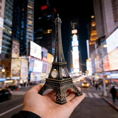 Mô hình tháp Eiffel Paris trang trí sáng tạo, tượng nhỏ bằng kim loại, đạo cụ phông nền chụp ảnh, trang trí bàn làm việc, phòng khách, quán cà phê.