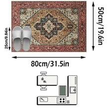 1pc Vintage Persian-Bohemian Classic Floral Rug/Carpet/Area Rug/Doormat, Soft Faux Wool, Suitable For Bathroom, Kitchen, Entryway, Hallway, Bedside, Living Room, Bedroom, All Season Machine Washable, Home Decor - Multicolor - View 13