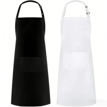 1 chiếc tạp dề điều chỉnh được, có 2 túi, dùng cho nhà bếp/đầu bếp/nấu ăn/vẽ tranh. - Nhiều màu - Xem 1