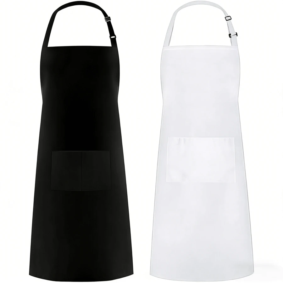 1 chiếc tạp dề điều chỉnh được, có 2 túi, dùng cho nhà bếp/đầu bếp/nấu ăn/vẽ tranh. - Nhiều màu - Xem 1