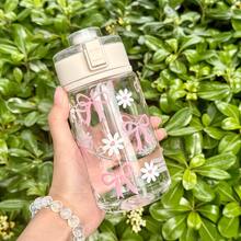 HILAKE 1 bình nước tái sử dụng 14oz, 20oz, 27oz in hình nơ và hoa cúc - Lý tưởng cho phòng tập thể dục, văn phòng, lễ hội, tiệc bãi biển, sinh nhật, đám cưới, kỷ niệm, Ngày của Mẹ và mùa hè. - Nhiều màu - Xem 10