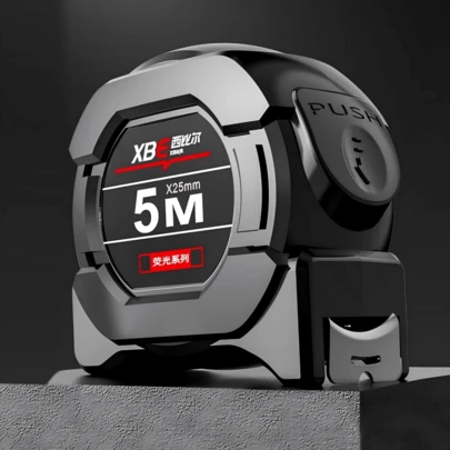 高精度自锁式荧光钢卷尺 - 耐用、耐磨，5/7.5米公制长度 - 适用于建筑工人及DIY爱好者 - 也适用于日常办公及居家使用 - 是承包商和建筑商的绝佳礼物，超耐用装饰性卷尺，建筑工地卷尺，家用卷尺，易于使用