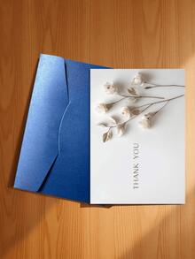 1张精美3D纸艺白玫瑰贺卡，自然简约米色背景，饰以干枯枝条，“谢谢！”竖版设计，适用于表达感谢、节日祝福、一般艺术情感卡片（包含1张卡片和1个信封，尺寸为4.3英寸 x 6.3英寸）。 - 款式B - 查看 11