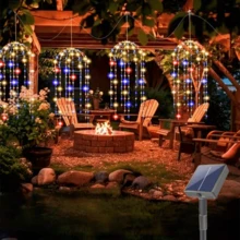 YEYAYU 一套,2/4 件装太阳能户外水母灯,128/256 颗 LED 灯珠,8 种闪烁模式,适用于庭院、遮阳伞、屋檐、花园、树木、帐篷、户外照明、圣诞装饰 - 水母形狀 - 查看 8