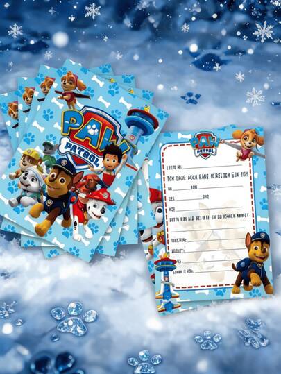 Paw Patrol 6pcs/Pack Greeting Cards With Envelopes, Featuring Rubble, Chase, Rocky, Zuma, Skye, Everest, Tracker, Tuck, Ella, Rex, WildCat, Liberty Characters With Encouraging Messages, Suitable For Birthday, Special Occasions, Friends, Colleagues, Family. Funny And Inspirational Cards, Actual Product May Differ From Image, Suitable For Various Holidays