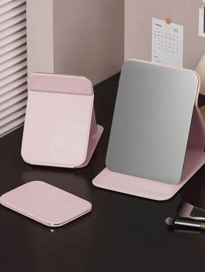 1pc Foldable High-Definition Princess Vanity Mirror, Essential For Holidays, Suitable For Student Dorms, Also Can Be Used As Vanity Mirror In Living Room, Bedroom And Bathroom, Home Decor, Travel Accessory, Wedding, Party, Birthday Gift For Men, Mothers, Fathers, Friends, Teachers, New Year Gift, Giveaway, Travel, Affordable Item, Travel Essential, Room Decor