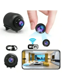 1-3pcs Mini Wireless Hidden Bullet Camera For Home Use, Wireless WiFi Security Surveillance Camera, No Battery Needed USB Powered, With HD Night Vision, Motion Detection, Remote Control Via Mobile Phone, Easy Installation, Suitable For Indoor/Outdoor Pet/Elderly Monitoring, Home/Recording/Evidence Collection. - Black - View 2