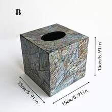 INS Style Light Luxury Natural Shell Decorative Tissue Box, Suitable For Living Room And Dining Room, Creative Desktop Storage - Multicolor - View 15