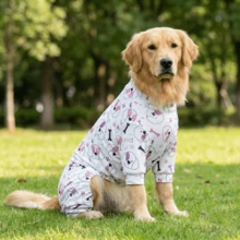 Dog Summer Shedding Hair Control Pajamas - Breathable High Stretch Full Coverage Pet Rompers, Summer Anti Licking & Bug Protective Jumpsuit For Medium Large Dogs, All Over Printing Dog Clothes-Dog Bone Pattern - Multicolor - View 3